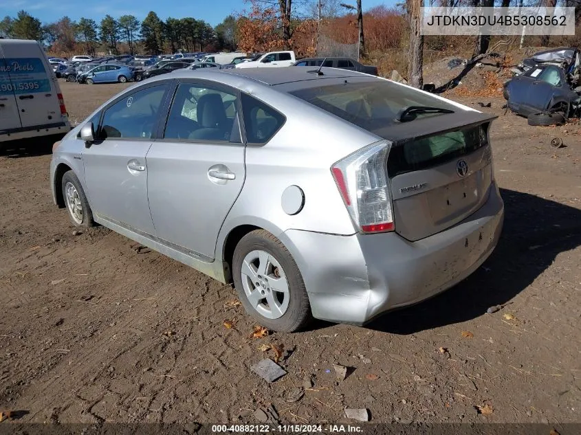 2011 Toyota Prius Two VIN: JTDKN3DU4B5308562 Lot: 40882122