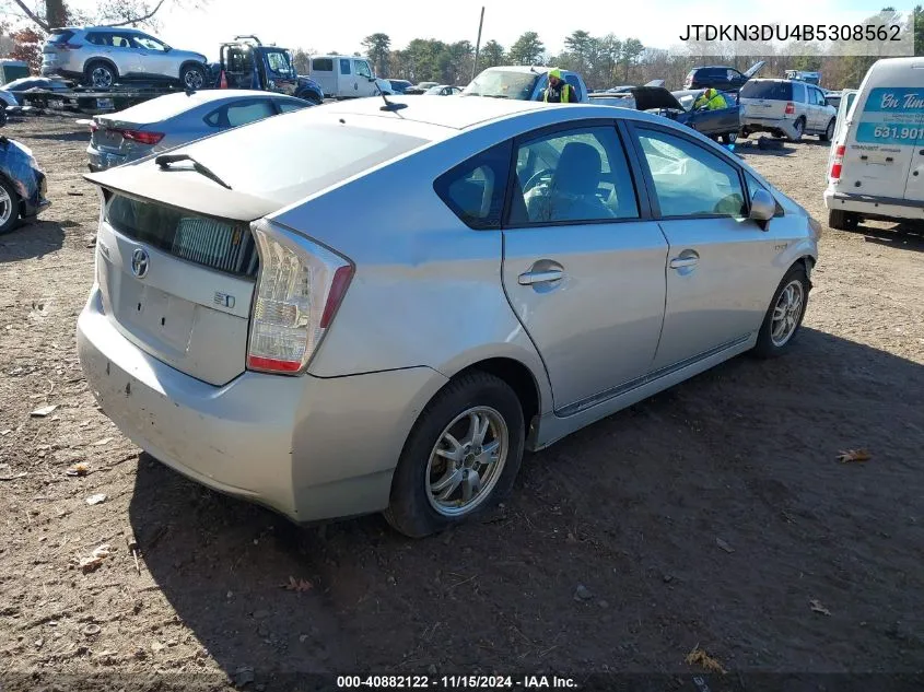 2011 Toyota Prius Two VIN: JTDKN3DU4B5308562 Lot: 40882122