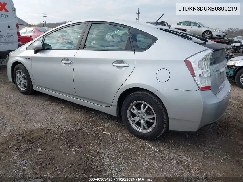 2011 Toyota Prius Three VIN: JTDKN3DUXB0300219 Lot: 40909423