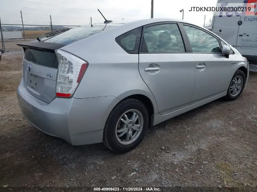 2011 Toyota Prius Three VIN: JTDKN3DUXB0300219 Lot: 40909423