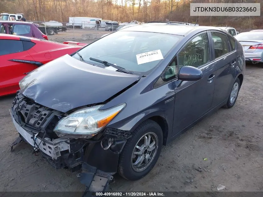 2011 Toyota Prius Two VIN: JTDKN3DU6B0323660 Lot: 40916892