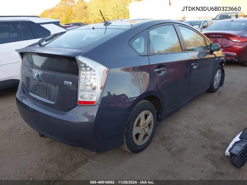 2011 Toyota Prius Two VIN: JTDKN3DU6B0323660 Lot: 40916892