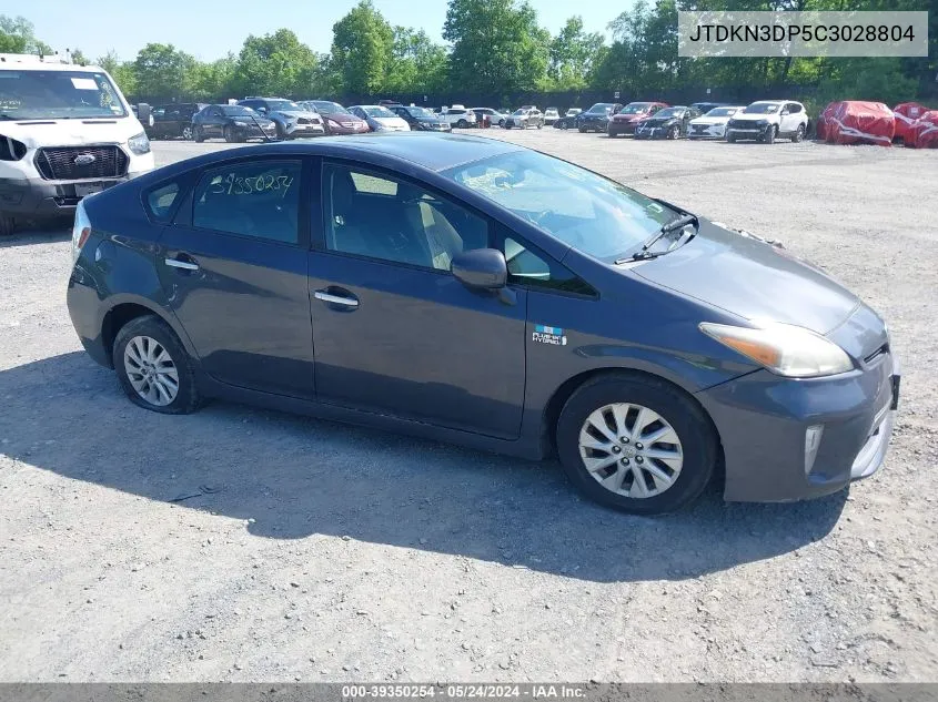 2012 Toyota Prius Plug-In VIN: JTDKN3DP5C3028804 Lot: 39350254