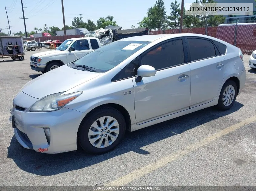 2012 Toyota Prius Plug-In VIN: JTDKN3DP9C3019412 Lot: 39595787