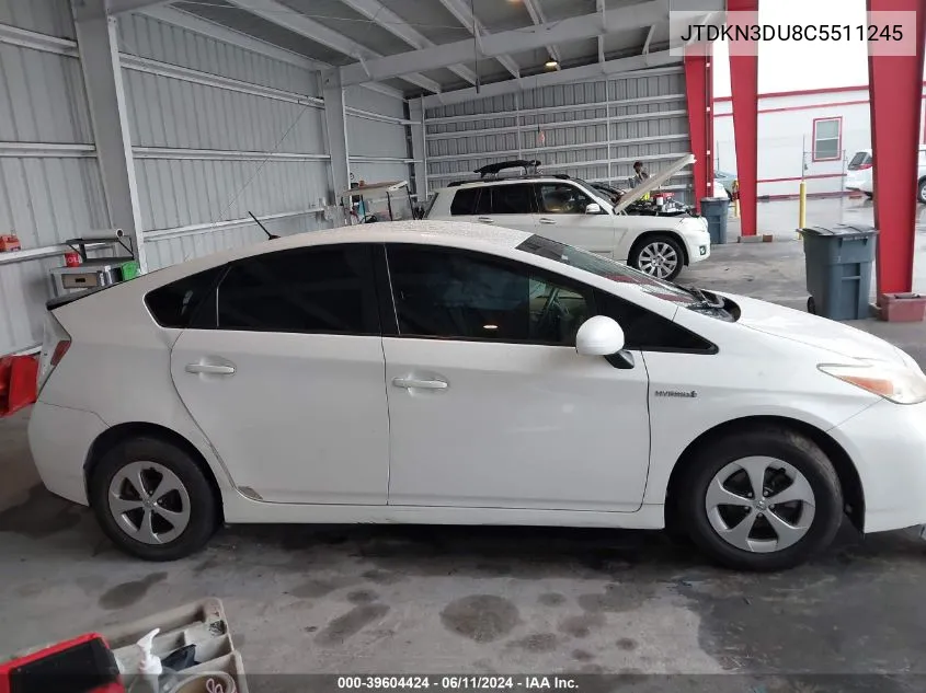 2012 Toyota Prius Two VIN: JTDKN3DU8C5511245 Lot: 39604424