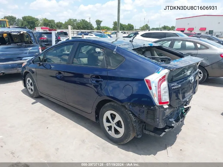 JTDKN3DU8C1606931 2012 Toyota Prius Two