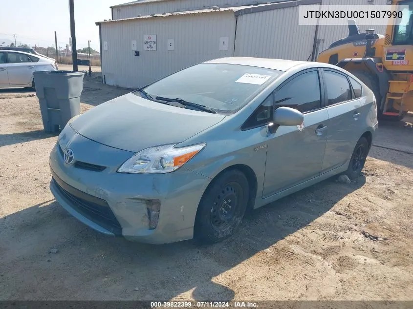 2012 Toyota Prius Two VIN: JTDKN3DU0C1507990 Lot: 39822399