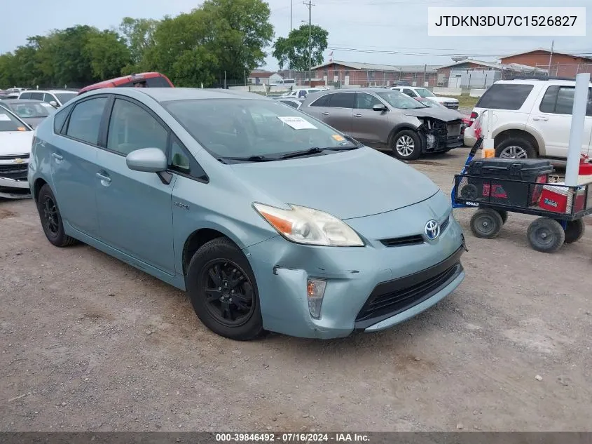 JTDKN3DU7C1526827 2012 Toyota Prius Three