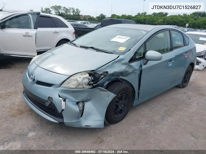 JTDKN3DU7C1526827 2012 Toyota Prius Three