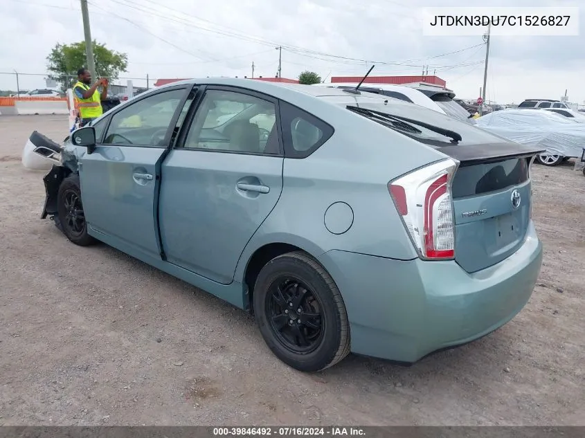 JTDKN3DU7C1526827 2012 Toyota Prius Three