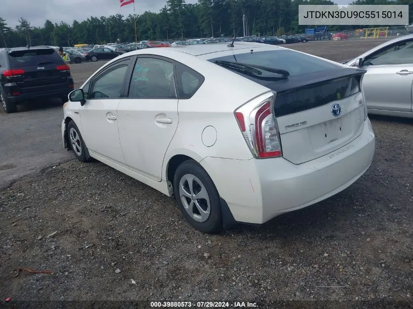 2012 Toyota Prius Two VIN: JTDKN3DU9C5515014 Lot: 39880573