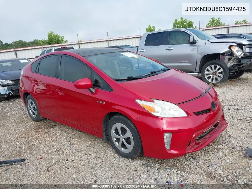 JTDKN3DU8C1594425 2012 Toyota Prius Three