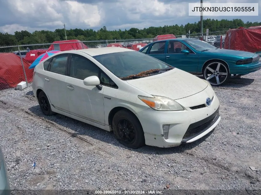 2012 Toyota Prius Three VIN: JTDKN3DU3C1505554 Lot: 39965010