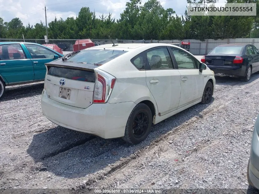 JTDKN3DU3C1505554 2012 Toyota Prius Three