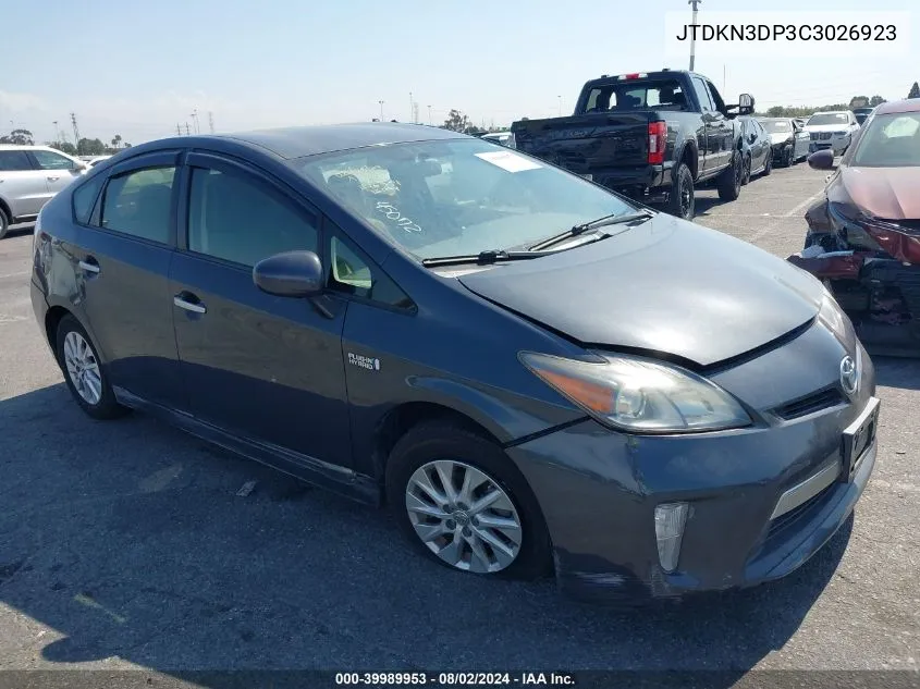 2012 Toyota Prius Plug-In Advanced VIN: JTDKN3DP3C3026923 Lot: 39989953