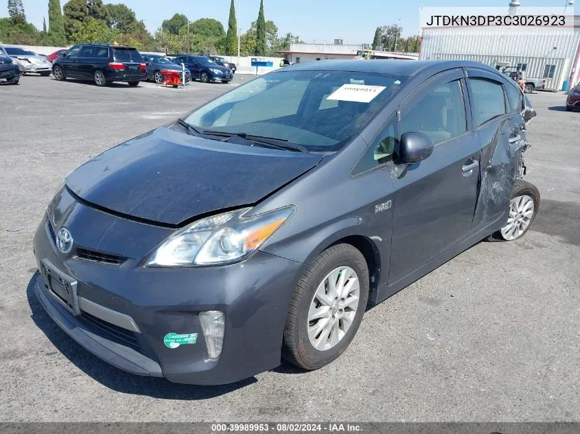 2012 Toyota Prius Plug-In Advanced VIN: JTDKN3DP3C3026923 Lot: 39989953