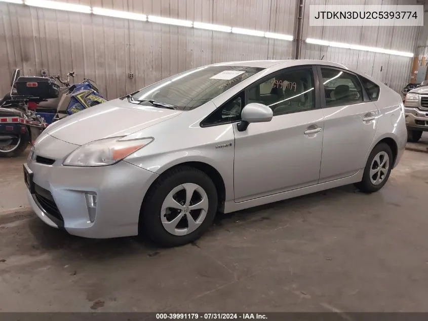 2012 Toyota Prius Five/Four/One/Three/Two VIN: JTDKN3DU2C5393774 Lot: 39991179