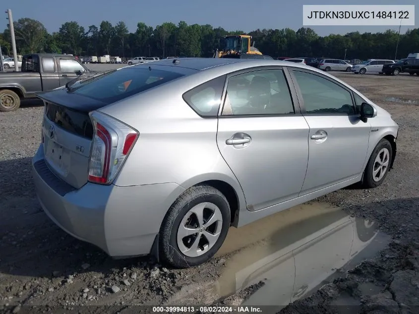 JTDKN3DUXC1484122 2012 Toyota Prius Five/Four/One/Three/Two