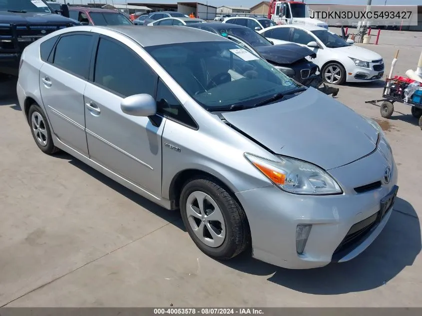 2012 Toyota Prius VIN: JTDKN3DUXC5493427 Lot: 40053578