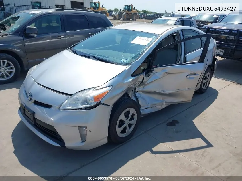 2012 Toyota Prius VIN: JTDKN3DUXC5493427 Lot: 40053578