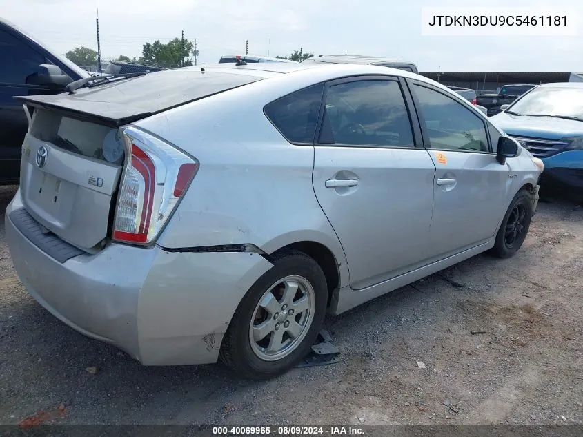 2012 Toyota Prius Two VIN: JTDKN3DU9C5461181 Lot: 40069965