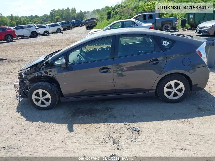 JTDKN3DU4C1538417 2012 Toyota Prius Two