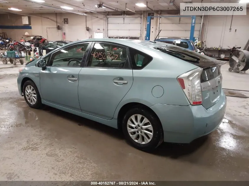 JTDKN3DP6C3007265 2012 Toyota Prius Plug-In