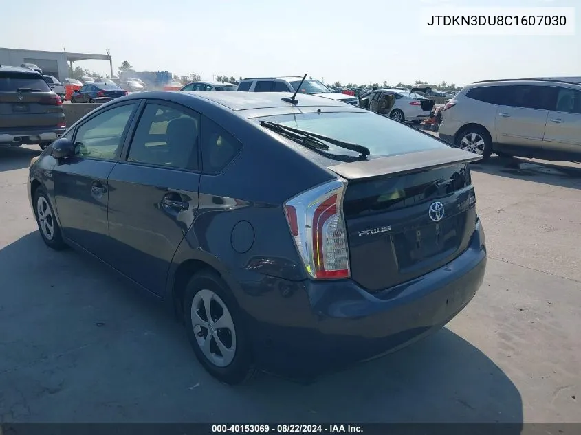 2012 Toyota Prius Three VIN: JTDKN3DU8C1607030 Lot: 40153069