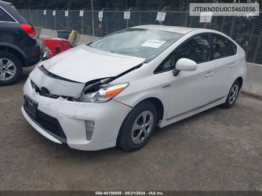 2012 Toyota Prius Five/Four/One/Three/Two VIN: JTDKN3DU0C5460856 Lot: 40156809