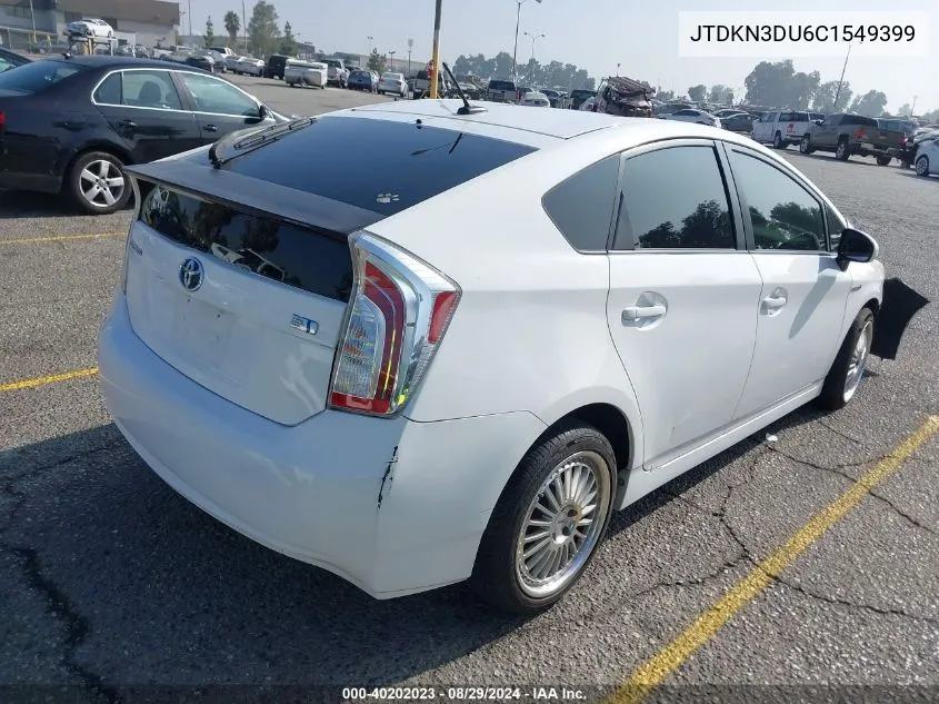 2012 Toyota Prius Three VIN: JTDKN3DU6C1549399 Lot: 40202023