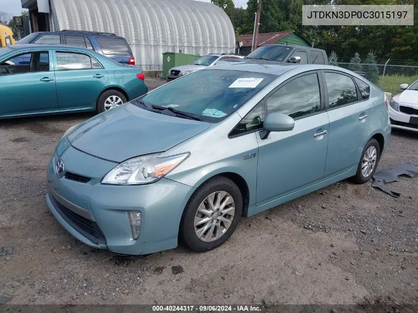 2012 Toyota Prius Plug-In VIN: JTDKN3DP0C3015197 Lot: 40244317