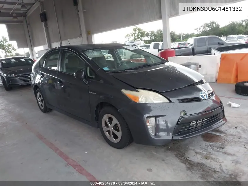 2012 Toyota Prius Two VIN: JTDKN3DU6C1481332 Lot: 40254770