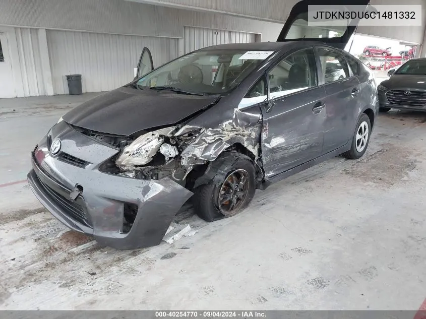 JTDKN3DU6C1481332 2012 Toyota Prius Two