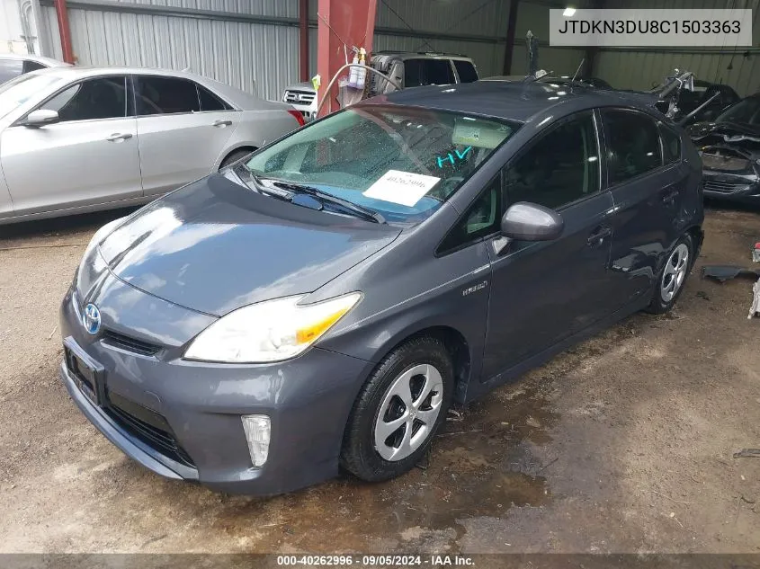 JTDKN3DU8C1503363 2012 Toyota Prius