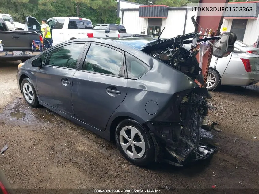 2012 Toyota Prius VIN: JTDKN3DU8C1503363 Lot: 40262996