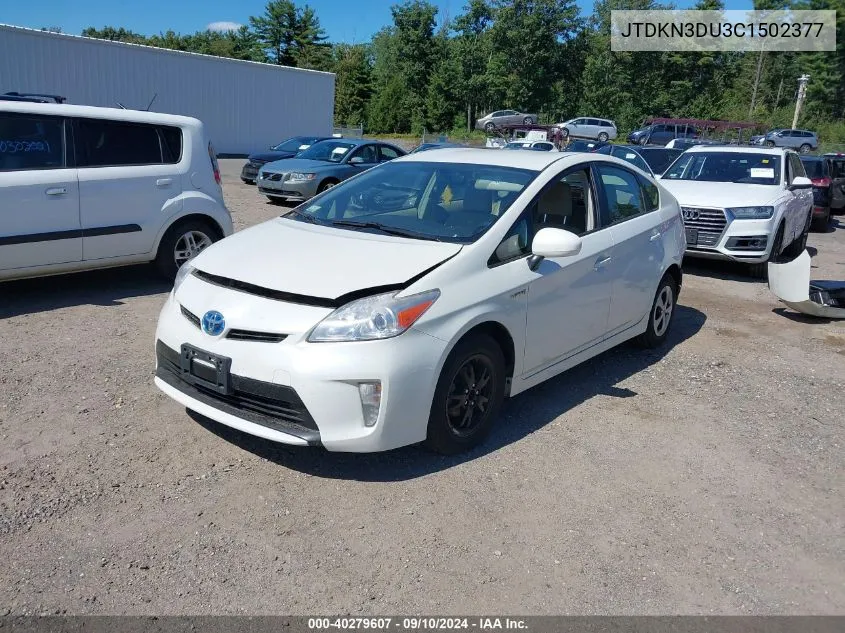 2012 Toyota Prius Two VIN: JTDKN3DU3C1502377 Lot: 40279607