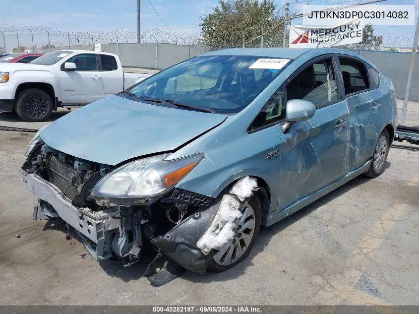 2012 Toyota Prius Plug-In VIN: JTDKN3DP0C3014082 Lot: 40282187