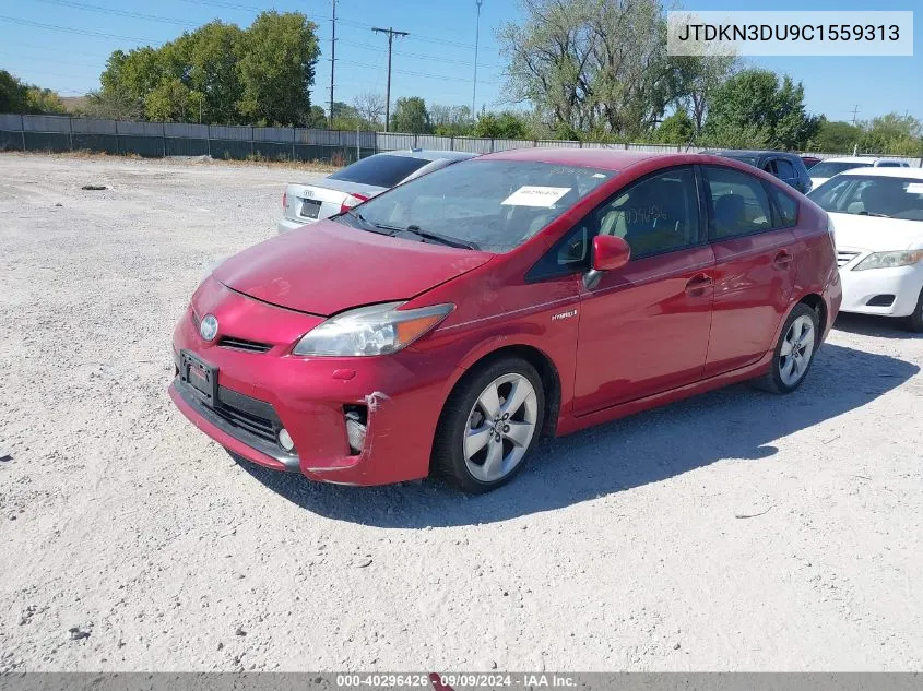 2012 Toyota Prius Five VIN: JTDKN3DU9C1559313 Lot: 40296426