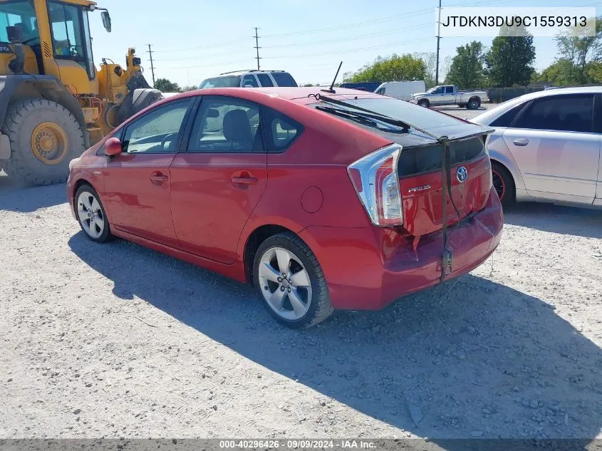 2012 Toyota Prius Five VIN: JTDKN3DU9C1559313 Lot: 40296426