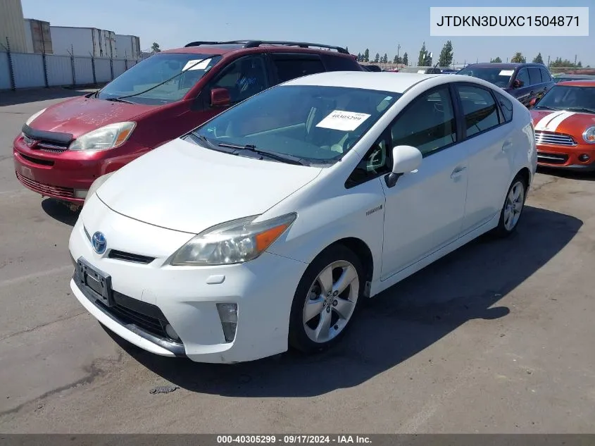 JTDKN3DUXC1504871 2012 Toyota Prius Five