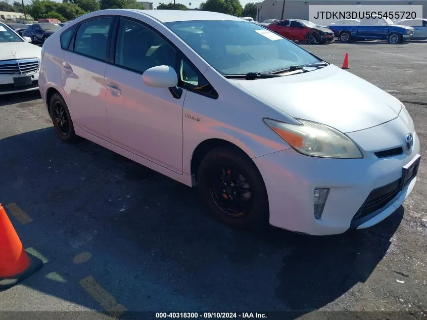 2012 Toyota Prius VIN: JTDKN3DU5C5455720 Lot: 40318300