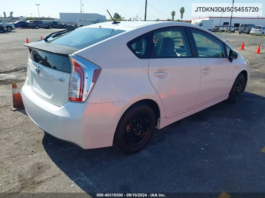 2012 Toyota Prius VIN: JTDKN3DU5C5455720 Lot: 40318300