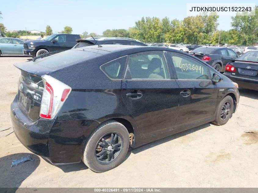 JTDKN3DU5C1522243 2012 Toyota Prius Two