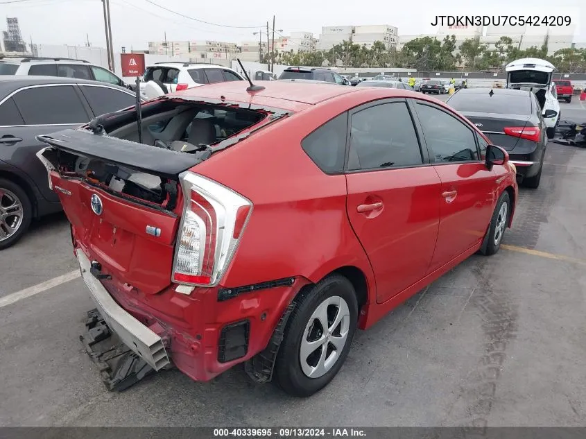 JTDKN3DU7C5424209 2012 Toyota Prius