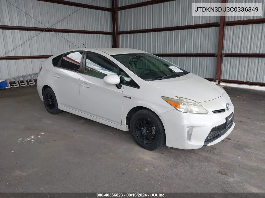 2012 Toyota Prius Two VIN: JTDKN3DU3C0336349 Lot: 40356823