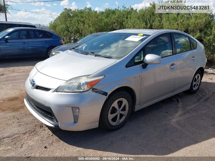 JTDKN3DU2C5483281 2012 Toyota Prius Two