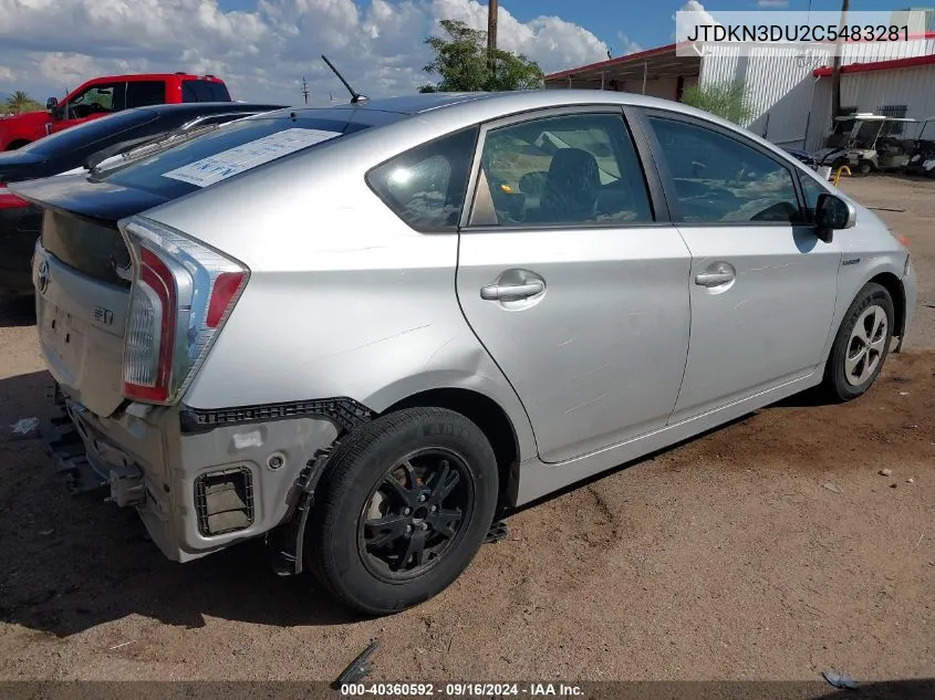 2012 Toyota Prius Two VIN: JTDKN3DU2C5483281 Lot: 40360592