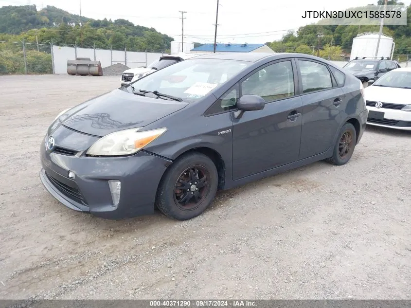 JTDKN3DUXC1585578 2012 Toyota Prius Two