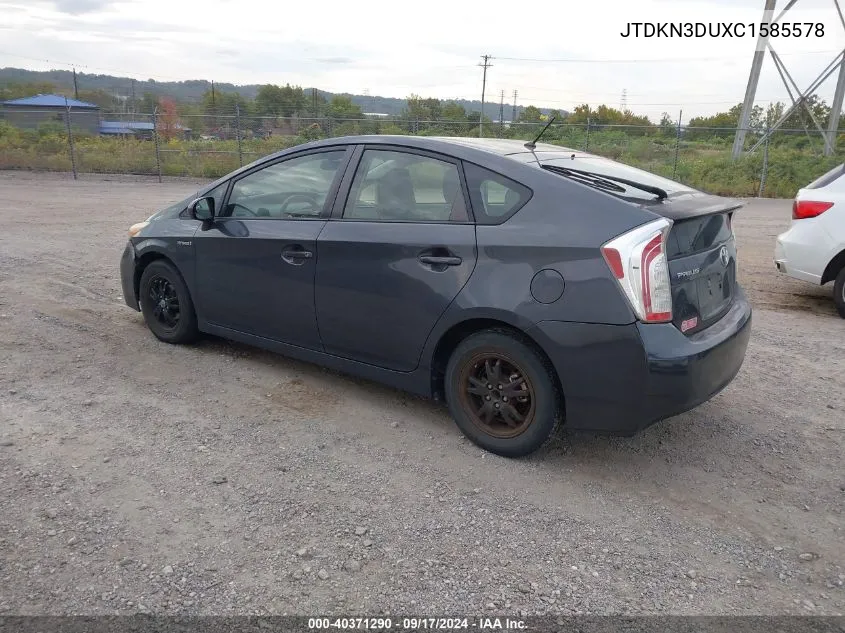 JTDKN3DUXC1585578 2012 Toyota Prius Two