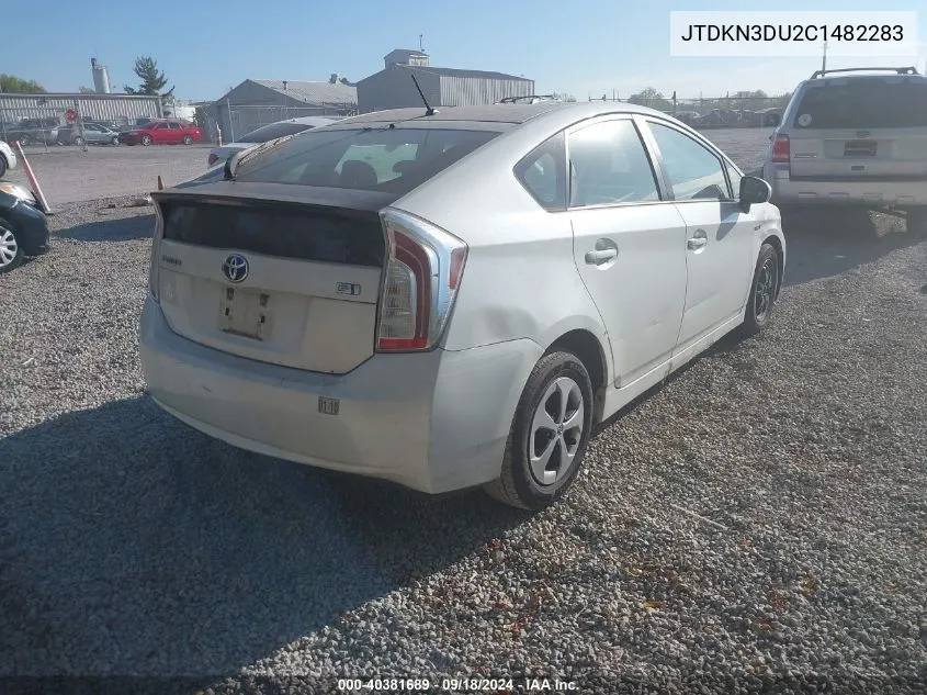 2012 Toyota Prius Two VIN: JTDKN3DU2C1482283 Lot: 40381689